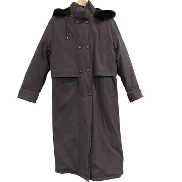 Utex Purple Winter Coat Quilted Lined Warm Detachable Faux Fur Drawstring Waist - Picture 5 of 9